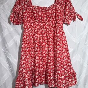 Lush Red Floral Dress